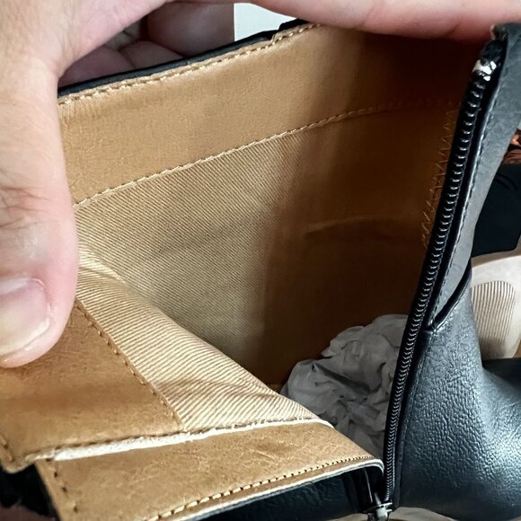 Yellow Box Maora Womens Heeled Boot Squared Toe Sz 6 in Black Faux Leather - Picture 9 of 10